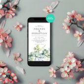 Aquarell Grüne Bouquet Winter Wedding Party Einladung