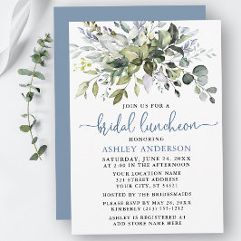 Aquarell Grüne Dusty Blue Bridal Luncheon Einladung