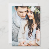 Aquarell Grüne Dusty Blue Foto GoldWedding Einladung (Rückseite)