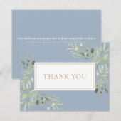 Aquarell Grüne Dusty Blue Gold Business Dankeskarte (Vorne/Hinten)