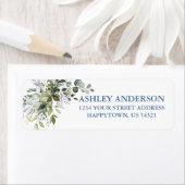 Aquarell Grüne Dusty Blue Rücksendeadresse (Insitu)