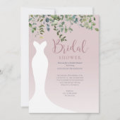 Aquarell Grüne Dusty Pink Brautparty Einladung (Vorderseite)