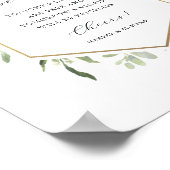 Aquarell Grüne Gold Hexagon Open Bar Sign Poster (Ecke)