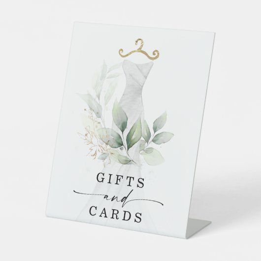 Aquarell Grüne Goldene Brautpartys Schilder (Vorderseite)