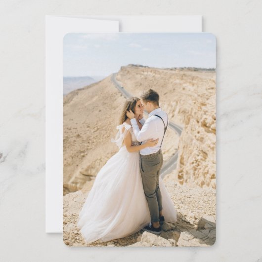 Aquarell Grüne Goldene Lopement Celebration Inv Einladung (Rückseite)