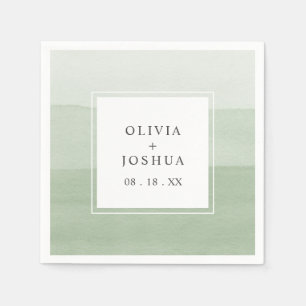 Aquarell-Grüne Hochzeit Serviette