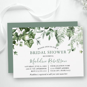 Aquarell Grüne Ivy Ferns Sage Grüne Dusche Einladung