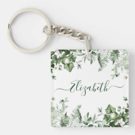 Aquarell Grüne Ivy Sage Ferns Acrylic Schlüsselanhänger