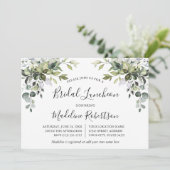 Aquarell Grüne Kalligraphie Sage Bridal Mittagesse Einladung (Stehend Vorderseite)