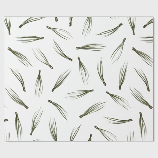 Aquarell Grüne Kiefernbaum Weihnachten Geschenkpapier (Flach)