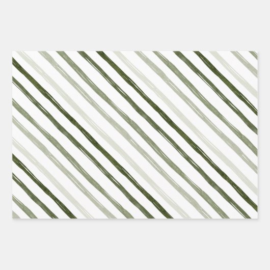 Aquarell Grüne Kiefernbaum Weihnachten Geschenkpapier Set (Vorderseite 3)