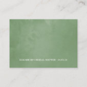 Aquarell Grüne Kristallklares Brautparty Raffle Begleitkarte (Rückseite)