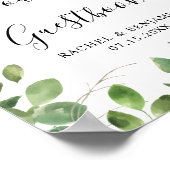 Aquarell Grüne Leaf Grenze Unterschreiben Chic Poster (Ecke)
