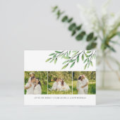 Aquarell Grüne Moderne 3 Foto Urlaub Postkarte (Stehend Vorderseite)