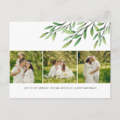 Aquarell Grüne Moderne 3 Foto Urlaub Postkarte (Vorderseite)