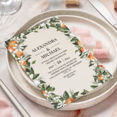 Aquarell Grüne Orange Blossom Moderne Hochzeit Einladung