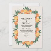 Aquarell Grüne Orange Blossom Moderne Hochzeit Einladung (Vorderseite)