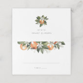 Aquarell Grüne Orange Blossom Platzkarte (Außenseite Aufgefaltet)