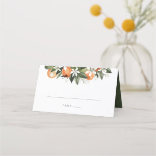 Aquarell Grüne Orange Blossom Platzkarte