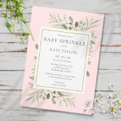 Aquarell Grüne Pink Girl Baby Sprinkle Einladung