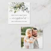 Aquarell Grüne Registrierung Foto Sage Green Begleitkarte (Vorne/Hinten)