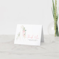 Aquarell Grüne Rosa Blumenkleid Vielen Dank
