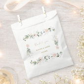 Aquarell Grüne Rosa Blütenfarben Hochzeit Favo Geschenktütchen (Ausgeschnitten)