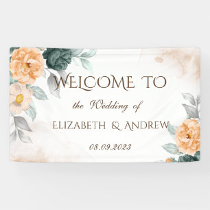 Aquarell-Grüne-Rosen-Hochzeit Banner