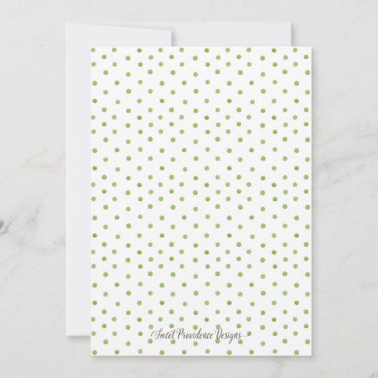 Aquarell Grüne Taufe Einladung (Rückseite)