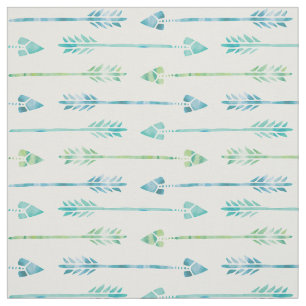 Aquarell-grüne und blaue Pfeile Stoff
