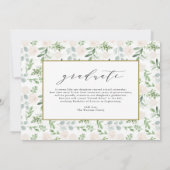 Aquarell Grüne Weiße Blume Abschluss Ankündigung (Rückseite)