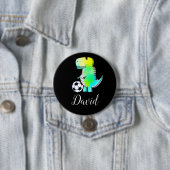 Aquarell-grüner Dinosaurier mit editierbarem Namen Button (Beispiel)