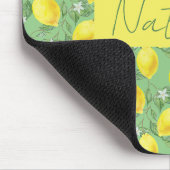 Aquarell-grüner Zitrusmuster-Name-Mauspad Mousepad (Ecke)