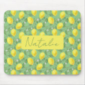 Aquarell-grüner Zitrusmuster-Name-Mauspad Mousepad (Vorne)