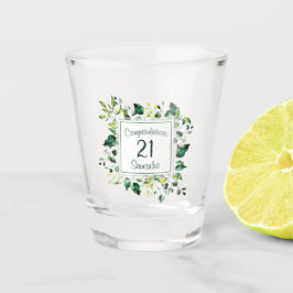 Aquarell-grünes Blatt - irgendein Schnapsglas