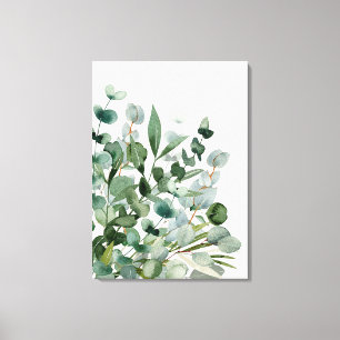 Aquarell grünes Blattwerk Grün Blätter Leinwanddruck