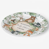 Aquarell-Grünflächen-Kinderdusche Pappteller (Schrägansicht)