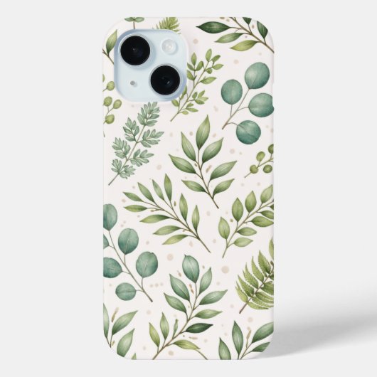 Aquarell-Grünmuster | Botanische Blätter Case-Mate iPhone Hülle (Rückseite)