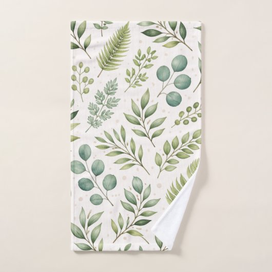 Aquarell-Grünmuster | Botanische Blätter Handtuch (Handtuch)