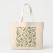 Aquarell-Grünmuster | Botanische Blätter Jumbo Stoffbeutel (Vorne)