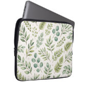 Aquarell-Grünmuster | Botanische Blätter Laptopschutzhülle (Vorne Rechts)
