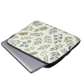 Aquarell-Grünmuster | Botanische Blätter Laptopschutzhülle (Vorne Knopf)