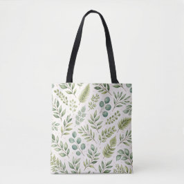Aquarell-Grünmuster | Botanische Blätter Tasche