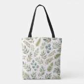 Aquarell-Grünmuster | Botanische Blätter Tasche (Rückseite)