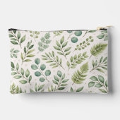 Aquarell-Grünmuster | Botanische Blätter Zubehörtasche (Rückseite)
