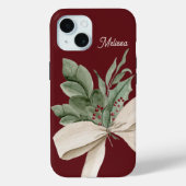 Aquarell Grünpflanzen & Berries Personalisiert Case-Mate iPhone Hülle (Rückseite)