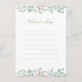 Aquarell Grünpflanzen Bläschen Babydusche Hinweiskarte (Vorderseite)