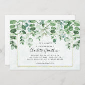 Aquarell Grünpflanzen Drop Bridal Dusche Einladung (Vorne/Hinten)