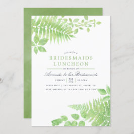Aquarell Grünpflanzen Foliage Bridesmaids Luncheon Einladung