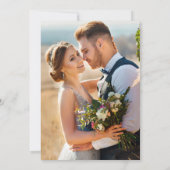 Aquarell Grünpflanzen Foto Zurück Hochzeit Einladung (Rückseite)